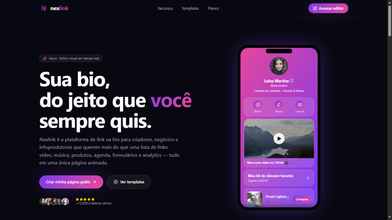 NexLink - Página Principal