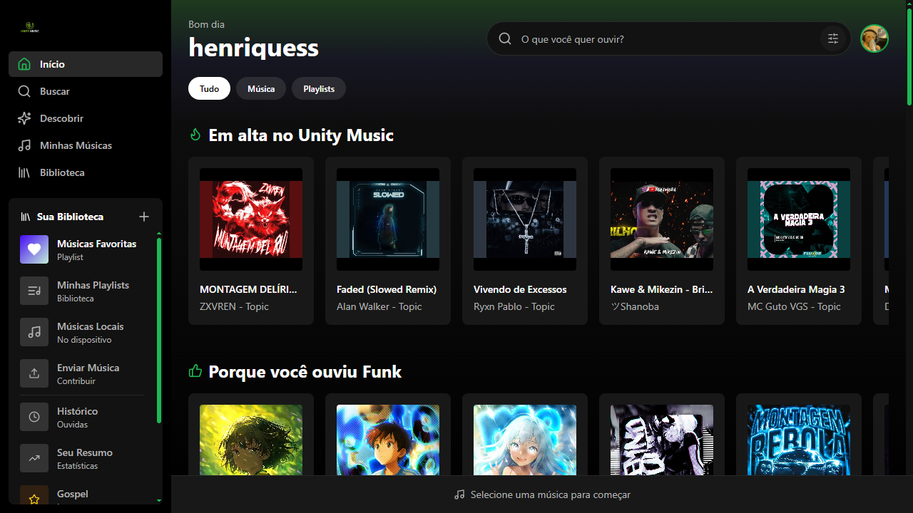 Unity Music - Página Principal